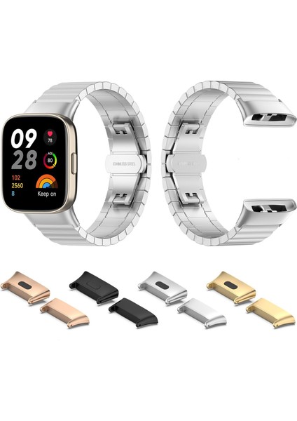 Xiaomi Redmi Watch 3 Metal Kordon Dönüştürücü Zore Gold modelleri