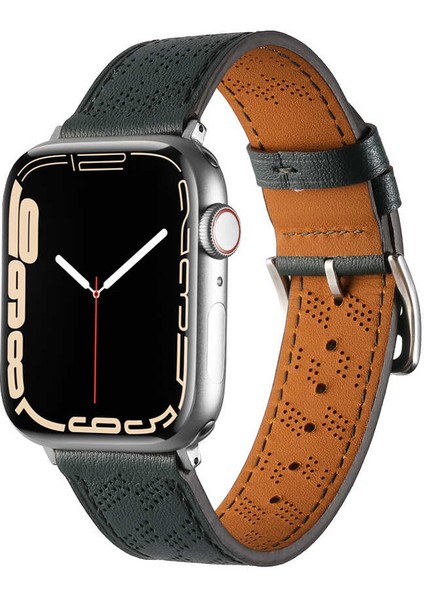 ​​​watch 44MM Uyumlu Krd-76 Pu Deri Kordon Strap Kayış Zore Koyu Yeşil fiyatları