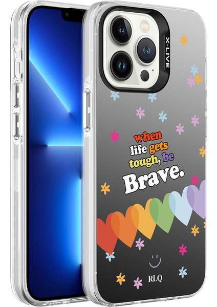 iPhone 13 Pro Max - Uyumlu Desenli Zore Silver Sert Kapak-Kalp