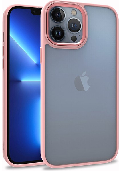 iPhone 13 Pro Max - Uyumlu Zore Flora Kapak-Rose Gold