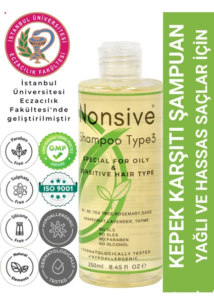 Shampoo Type3 Kepek Karşıtı Arındırıcı Yağlı Saçlar İçin Şampuan- Aromaterapi İçerikli Tuzsuz Sülfatsız Şampuan