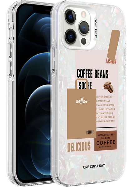 iPhone 12 Pro Max - Uyumlu Mermer Desenli Zore Marbello Kapak-Kahverengi