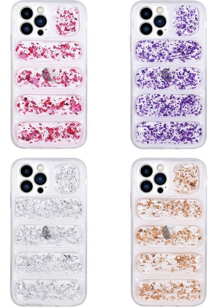 iPhone 13 Pro Max - Uyumlu Kamera Korumalı Simli Airbag'li Zore Dalga Kapak-Mor