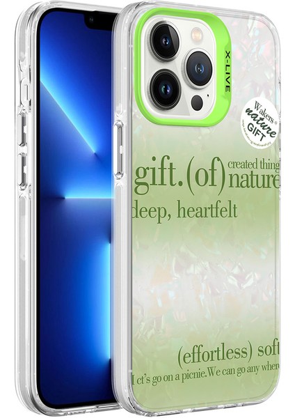 iPhone 13 Pro Max - Uyumlu Mermer Desenli Zore Marbello Kapak-Yeşil
