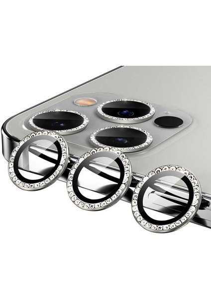 iPhone 12 Pro Max Uyumlu Zore Cl-06 Kamera Lens Koruyucu-Gümüş