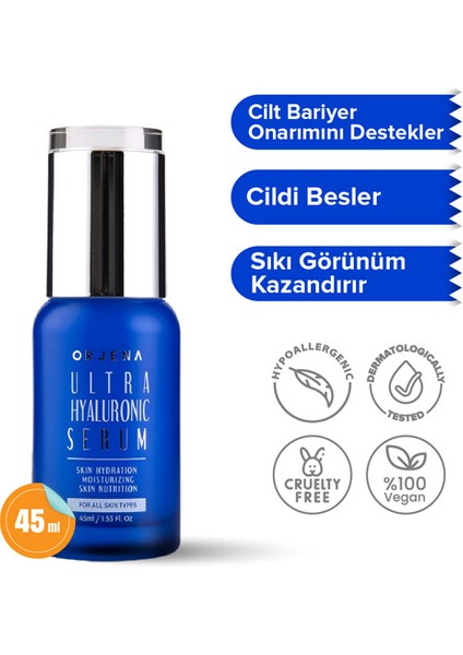 Ultra Hyaluronıc SerumHyalüronik Asit İçeren Yoğun Nemlendirici ve Besleyici Serum Ultra Hyaluronic Serum 45ml