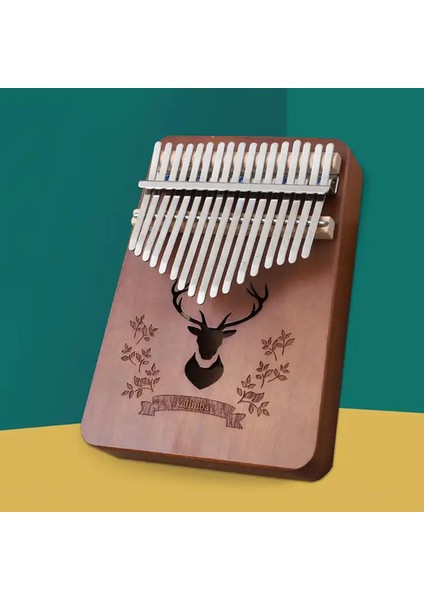 KLX-880 Hakiki Ağaç Kalimba Geyik Desenli Ahşap Full Set 17 Çelik Tuşlu fırsatları