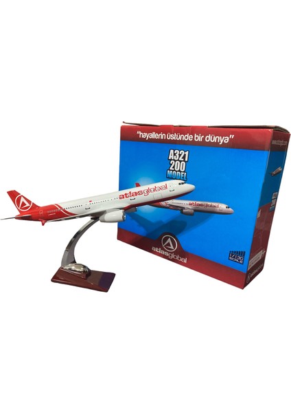 Atlasjet Maket Uçak Atlasjet Lisanslı - A321 200 Model Metal Uçak 34 cm