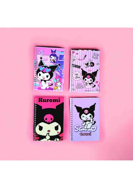 Sanrio Kuromi ve Arkadaslari Spiralli Not Defteri,4 Adet