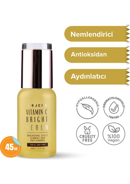 Vitamin C Bright Serum C Vitaminli Aydınlatıcı Serum - Leke Karşıtı Serum - Ton Eşitleyici 45ml