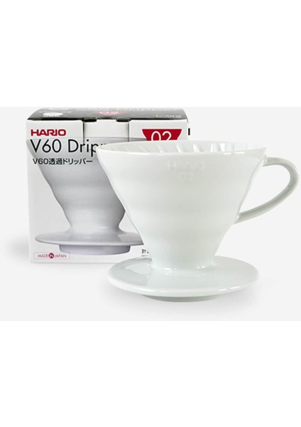 - V60 No:02 Seramik Dripper Kahve Demleme Ekipmanı | Beyaz