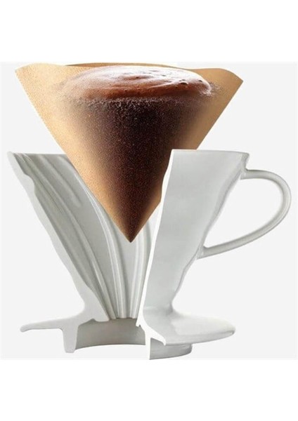 - V60 No:02 Seramik Dripper Kahve Demleme Ekipmanı | Beyaz modelleri