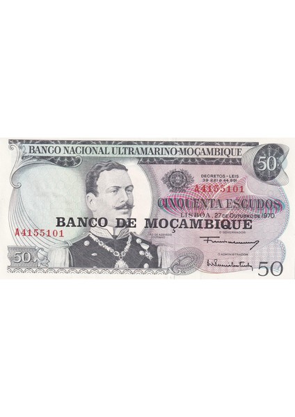 Mozambik, 50 Escudos (1970) Çil fiyatları