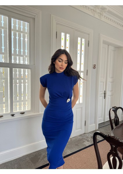 Garcia Yarım Boğazlı Drape Detaylı Kolsuz Elbise