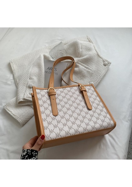 Kadınlar Için Büyük El Çantası 2024 Bahar Yeni Moda Kadın Çanta Büyük Kapasiteli Banliyö Baskı Öğrenci Omuz Çantası (Yurt Dışından)