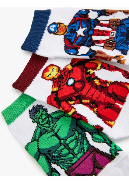 3'lü Marvel Baskılı Çorap Seti Lisanslı