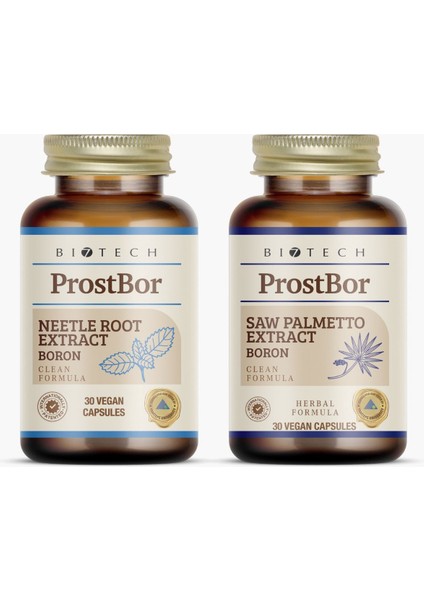 Prostbor Nettle Root Extract Boron 30 Kapsül + ProstBor Saw Palmetto Extract Boron 30 Kapsül