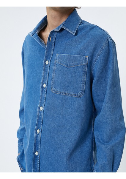 Kot Gömlek Ceket Oversize Cep Detaylı Düğmeli Klasik Yaka indirimleri