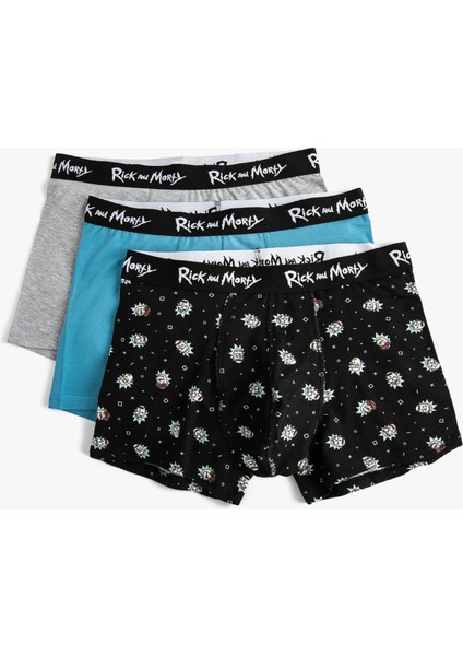 Rick And Morty 3'lü Boxer Seti Lisanslı Desenli