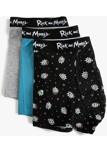 Rick And Morty 3'lü Boxer Seti Lisanslı Desenli