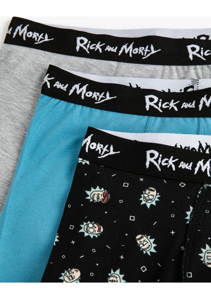 Rick And Morty 3'lü Boxer Seti Lisanslı Desenli