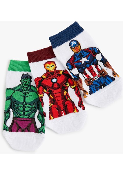 3'lü Marvel Baskılı Çorap Seti Lisanslı