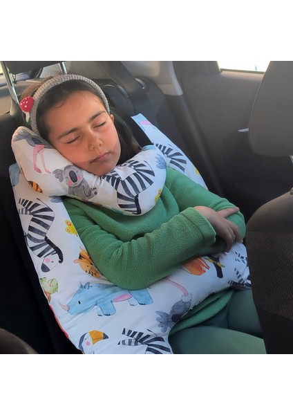 Yetişkinler ve Çocuklar Için Baş Destekli, H-Şekilli Seyahat Yastığı Seti - 2’li. - Whıte fiyatları