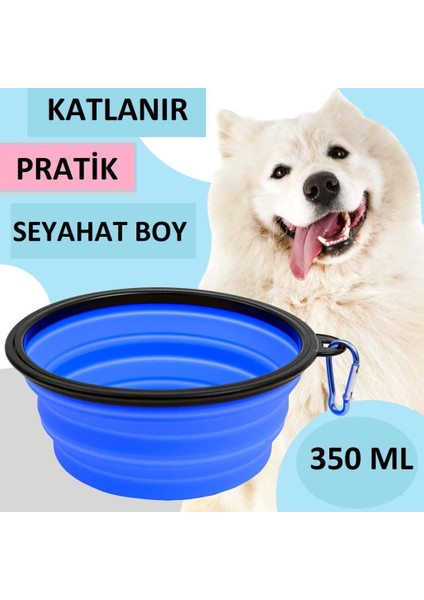 Mama Kabı Kedi Köpek Evcil Hayvan Su Kabı Katlanabilir Kap Pratik Seyahat Boy Taşınabilir