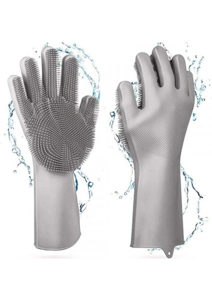 Çok Amaçlı Tırtıklı Magic Gloves Sihirli Bulaşık Eldiveni Mutfak Banyo Temizleme Fırçası