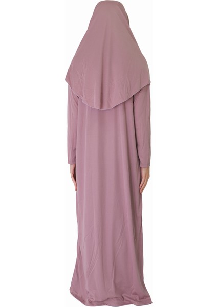 Yeni Gül Kurusu Fermuarlı Namaz Elbisesi1