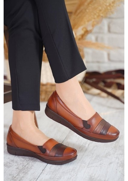 256 Kadın Deri Comfort Ayakkabı Taba