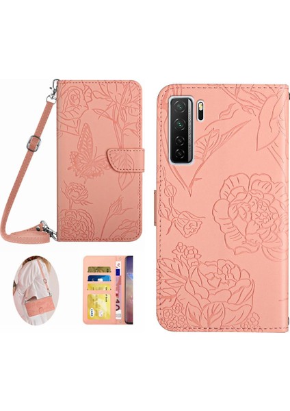 Huawei Nova 7se Için Kılıf Telefon Kılıfı Deri Cüzdan Yumuşak Pu Deri ile &amp; (Yurt Dışından)