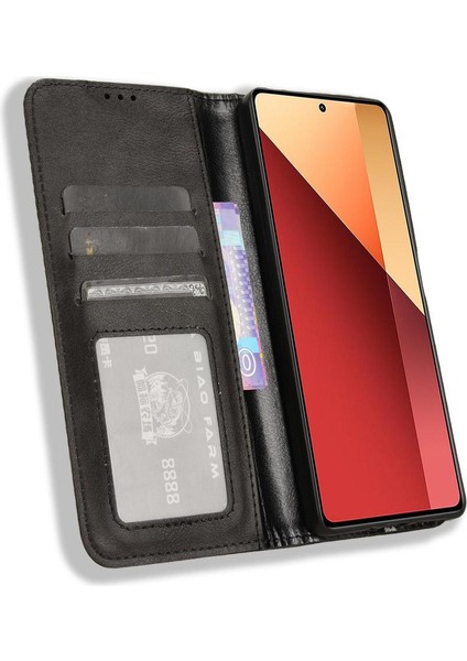 Xiaomi Redmi Not Için Kılıf 13 Pro 4g Cüzdan Manyetik Kapatma Pu Deri (Yurt Dışından)