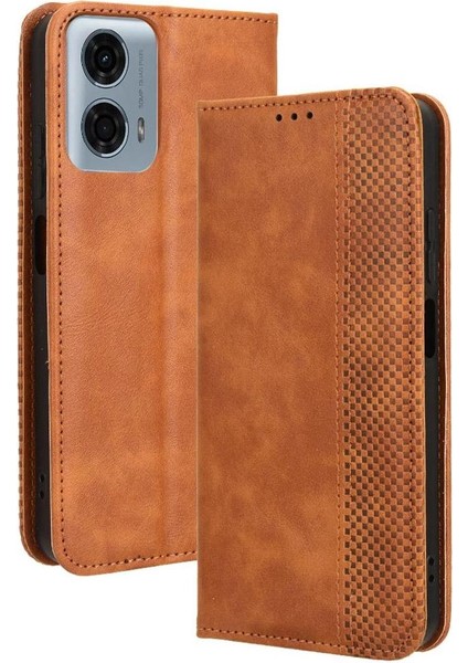 Motorola Moto G Güç 5g 2024 Cüzdan Manyetik Kapatma Pu Deri Kılıf (Yurt Dışından)