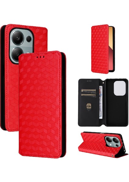 Xiaomi Redmi Için Not 13 Pro 4g Cüzdan Manyetik Kapatma 3D Desen (Yurt Dışından)