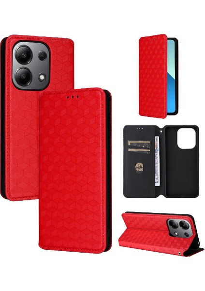 Xiaomi Redmi Için Not 13 4g Manyetik Kapatma Pu Deri Cüzdan Kart (Yurt Dışından)