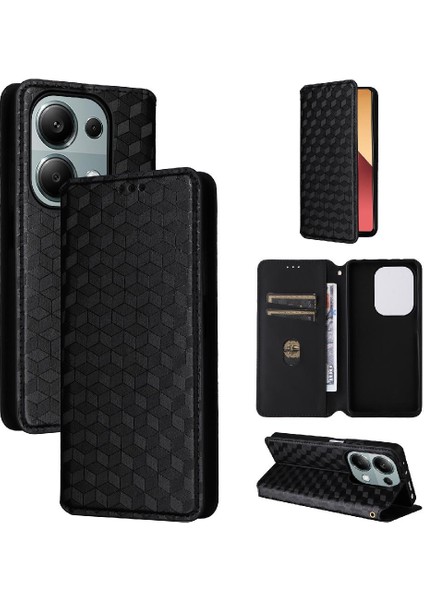 Xiaomi Redmi Için Not 13 Pro 4g Cüzdan Manyetik Kapatma 3D Desen (Yurt Dışından)