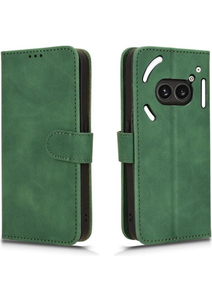 Nothing Telefon 2A Tam Koruma Deri Folio Flip Case ile (Yurt Dışından)