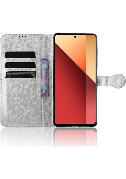 Xiaomi Redmi Için Not 13 Pro 4g Geometrik Desen Deri Cüzdan (Yurt Dışından)