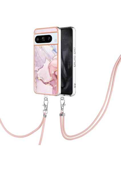 Google Piksel 8 Pro Crossbody Kordon Askısı Mermer Anti-Scratch Için Kılıf (Yurt Dışından)