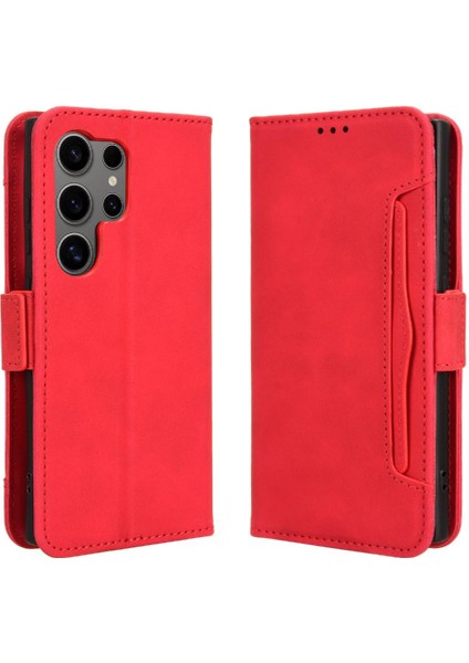 Samsung Galaxy S24 Ultra Manyetik Kapatma Deri Cüzdan Kapak Için Kılıf (Yurt Dışından)