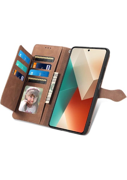 Xiaomi Redmi Not 13 4g Flip Fermuar Tarzı Cüzdan Çok Renkli Yuvası (Yurt Dışından)