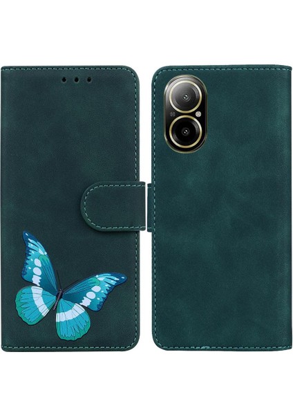 Realme C67 4g Cüzdan Flip Folio Kapak Kelebek Renk Baskılı (Yurt Dışından)