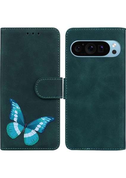 Google Piksel 9 Cüzdan Flip Folio Kapak Için Kılıf Renk Baskılı Kart Yuvaları (Yurt Dışından)