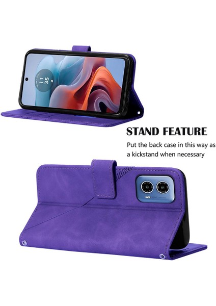 Motorola Moto G34 Kredi Kartı Tutucu Cüzdan Kapak Flip Folio Kitap Için Kılıf (Yurt Dışından)