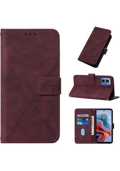 Motorola Moto G34 Kredi Kartı Tutucu Cüzdan Kapak Flip Folio Kitap Için Kılıf (Yurt Dışından)