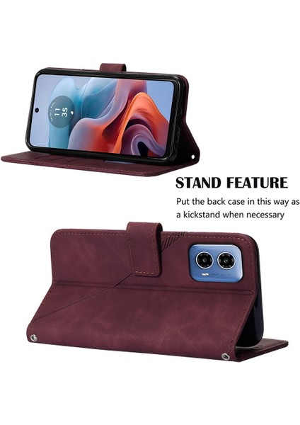 Motorola Moto G34 Kredi Kartı Tutucu Cüzdan Kapak Flip Folio Kitap Için Kılıf (Yurt Dışından)