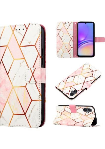 Samsung Galaxy A05 Pu Deri Cüzdan Mermer Desen Kickstand Için Kılıf (Yurt Dışından)