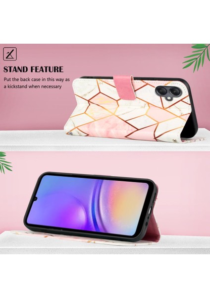 Samsung Galaxy A05 Pu Deri Cüzdan Mermer Desen Kickstand Için Kılıf (Yurt Dışından) modelleri