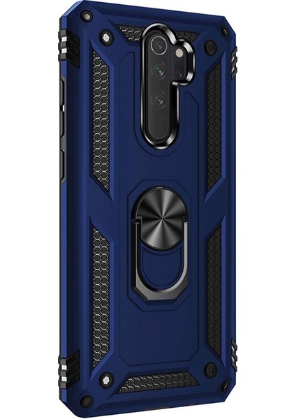 Xiaomi Redmi Note 8 Pro Kılıf Vega Standlı Yüzüklü Mıknatıslı Lacivert